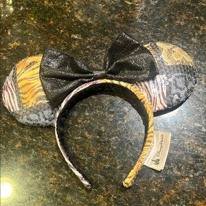 Disney Animal Print Minnie Ears with Black Bow